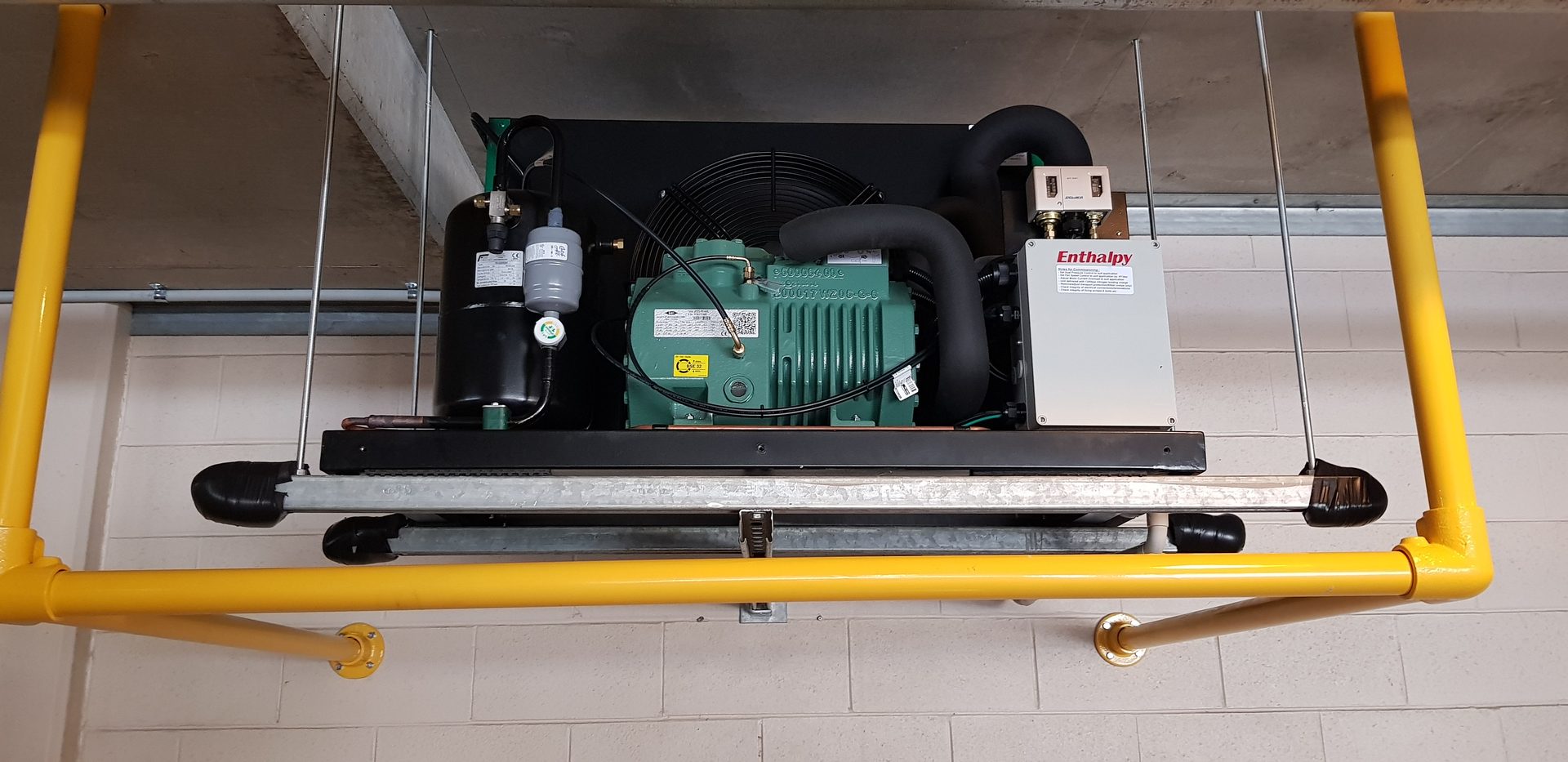 Commercial refrigeration condensing unit installed and commissioned by Intel Air